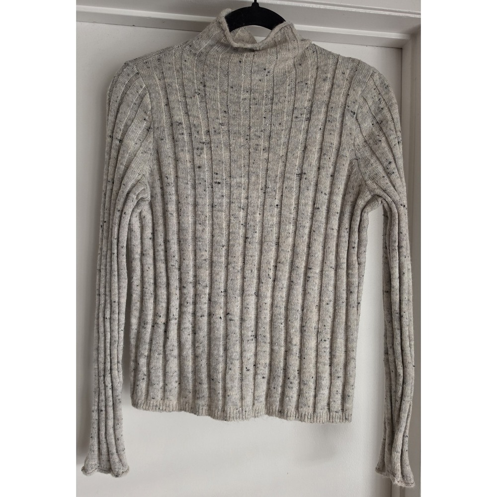 Madewell Turtleneck Sweater XS Grey Speckled Long Sleeve Pullover Knit Top